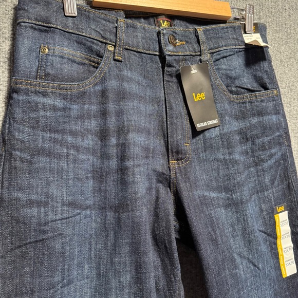 Lee Jeans Mens 33x36 Anderson Regular Straight Fit Dark Wash Denim - Picture 5 of 12